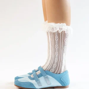 Velcro Double Strap Sporty Sneakers in Blue