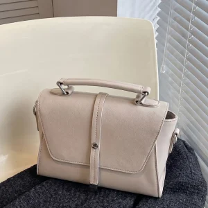 Vintage Style Top Handle Crossbody Sling Bag in Cream