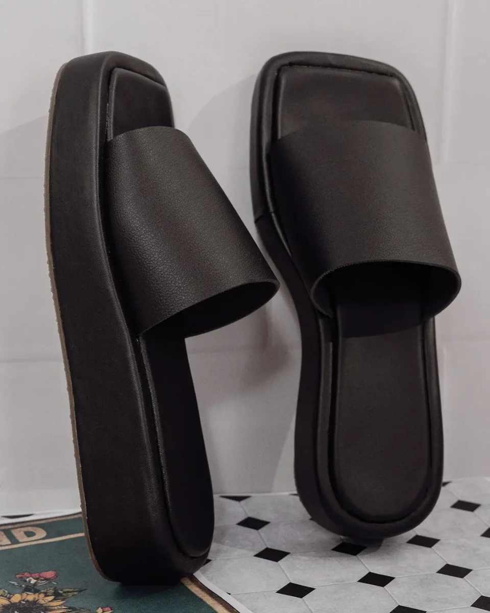 90s black slide on platforms