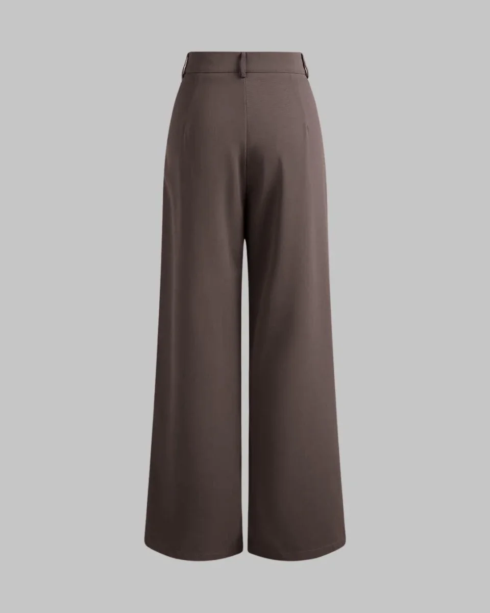 Cloud Illusion Top With Korean Style Baggy Trouser In Dark Chocolate - Image 9