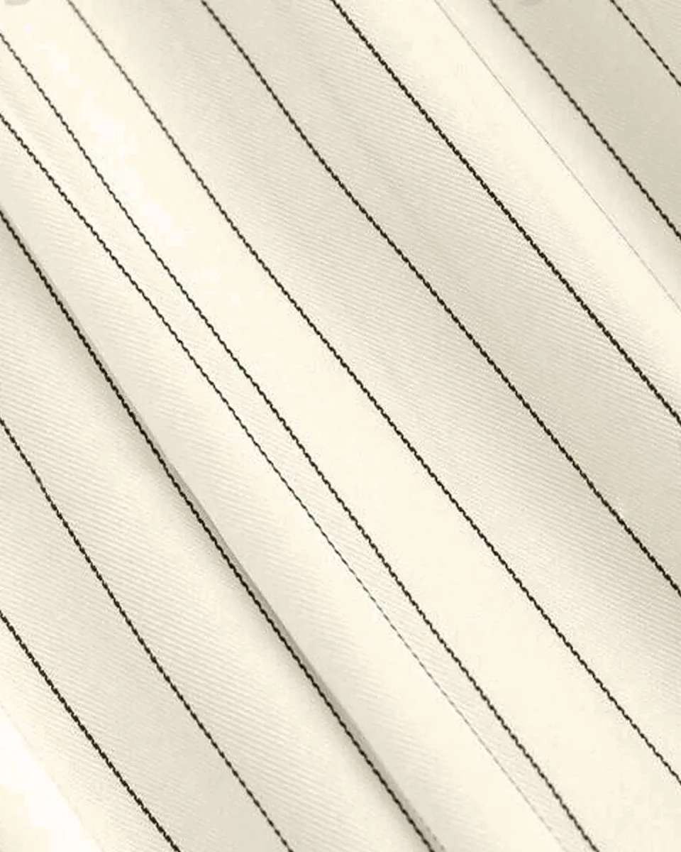 Pinstriped Halter Neck Sleeveless Top And Pants Set In Off-White - Image 5