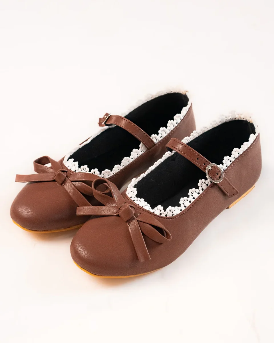 Vintage Mary Jane Ballet Flats in Brown