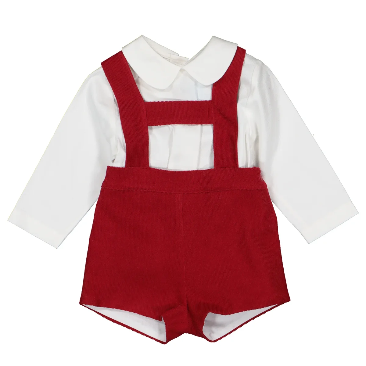 Red Cord Dungaree Set